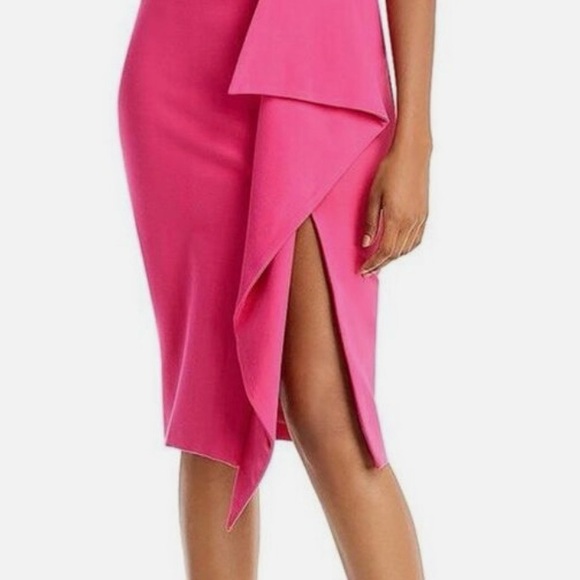 💋5 STAR RATED💋 LAVISH ALICE  Asymmetric Ponte Dress In Pink - Picture 3 of 6